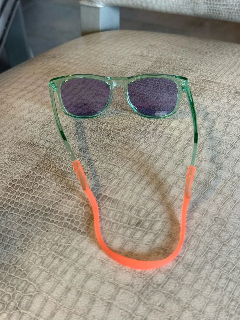 Baby Translucent Green Sunglasses with Orange straps